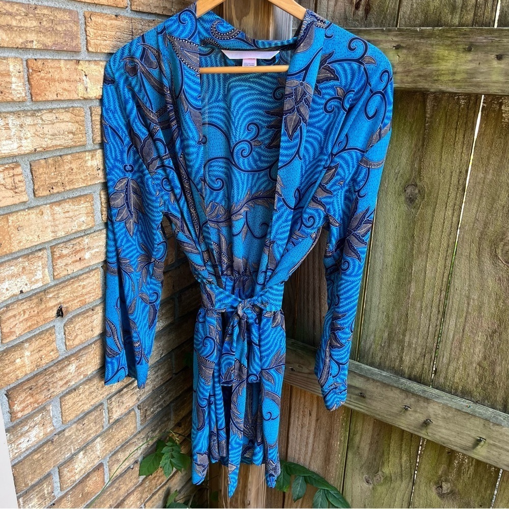Victoria's Secret Blue and Brown Robe